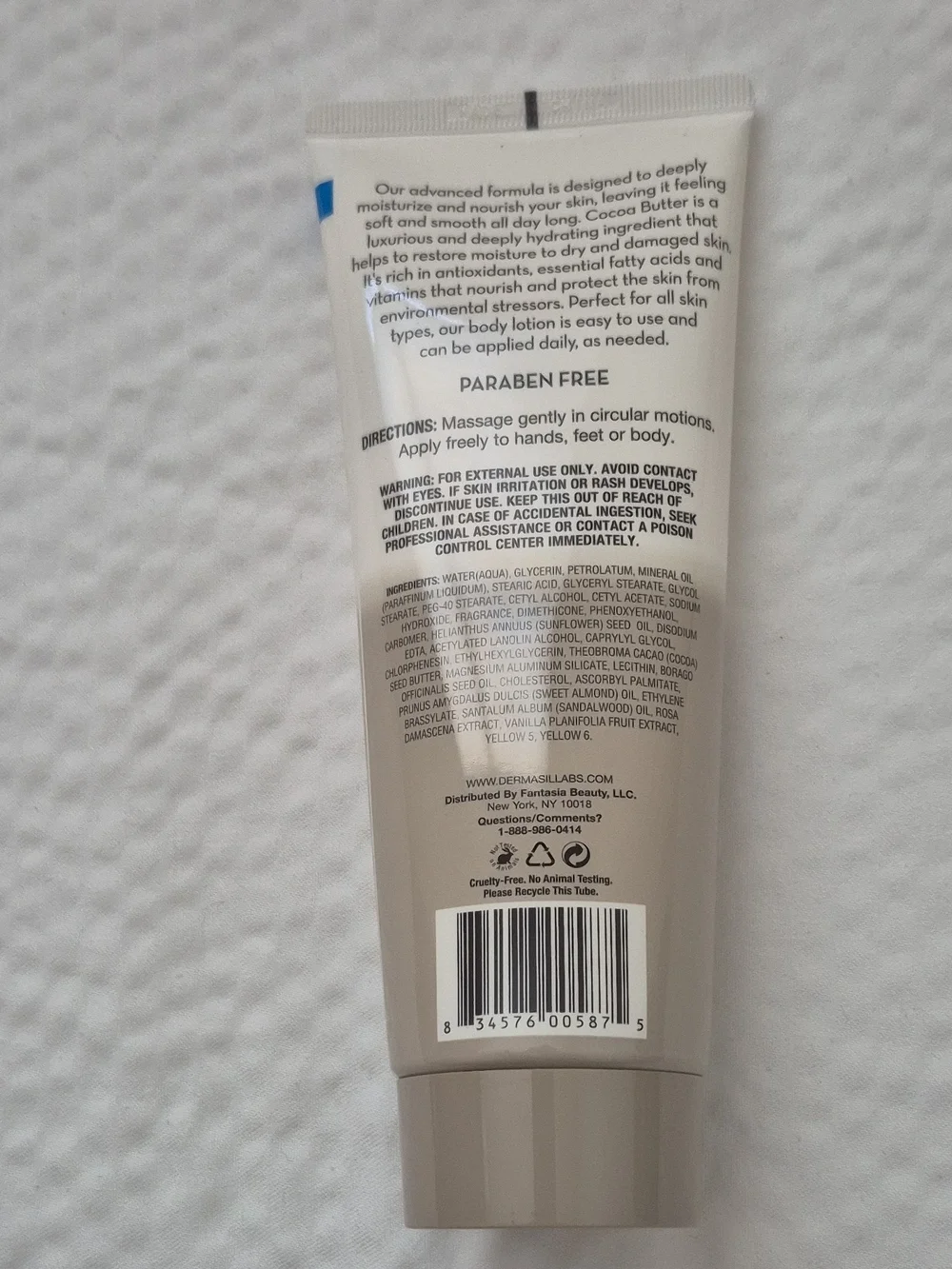 Dermasil Labs Cocoa Butter Body Lotion Paraben-Free Cruelty-Free 8 fl oz - Picture 2 of 2